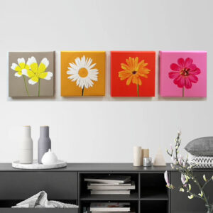 Seizoensaanbod 4 bloemen-artprints naar keuze